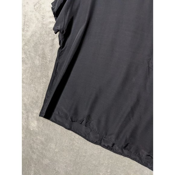 🍑VTG PETITE IMPRESSIONS 100% Rayon Women Blouse Padded Shoulder Black SIZE 14 - Picture 5 of 12